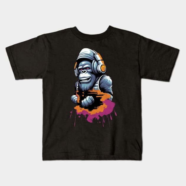 Crazy Cool Monkey Kids T-Shirt by NedisDesign